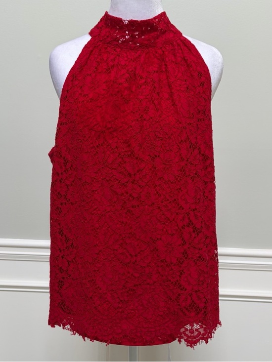 J. Crew Tops - J. Crew Red Lace Sleeveless Top M